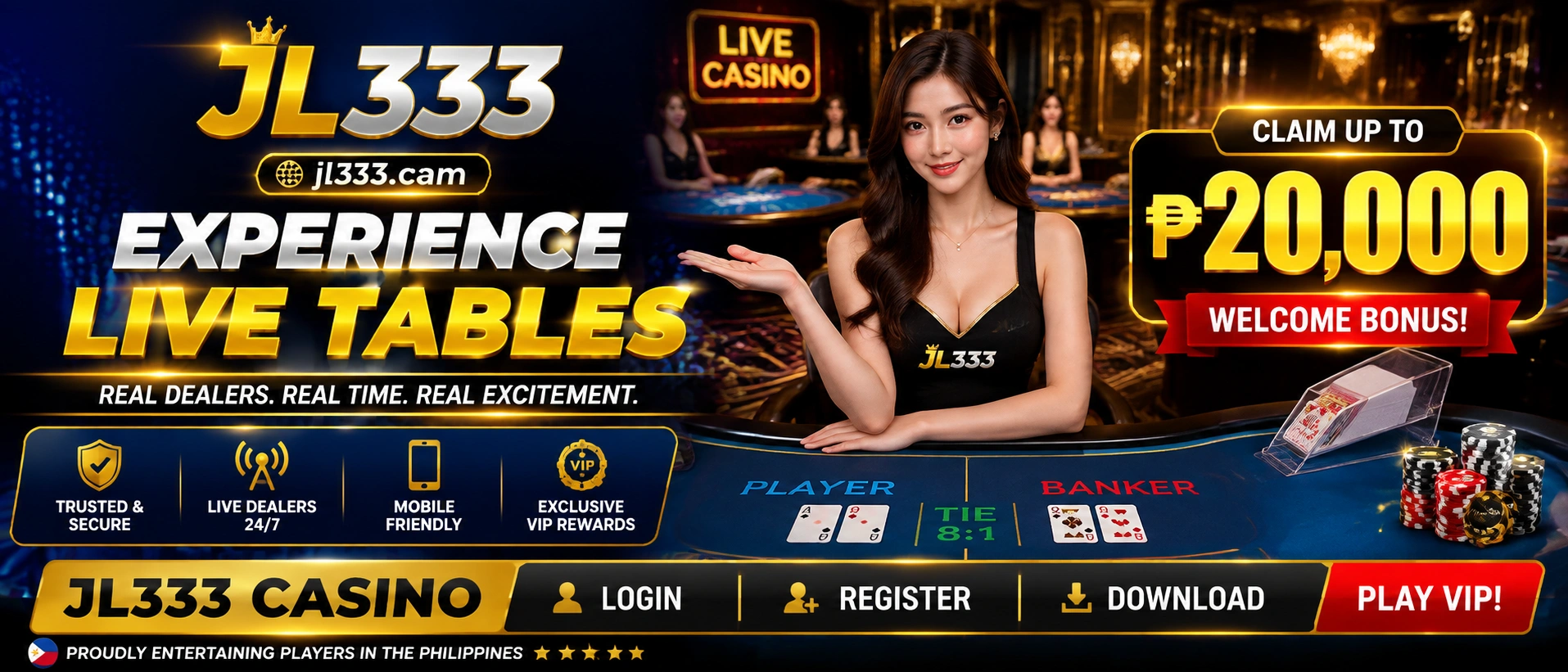 Live baccarat and table browsing on mobile